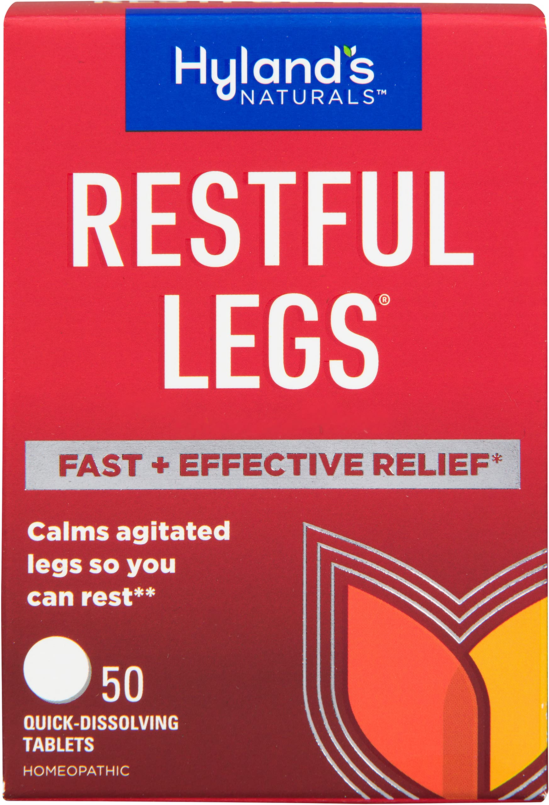Hyland's Restful Legs PM, Nighttime Formula, Calms Agitated Legs so You Can Sleep, 50 Quick Dissolving Tablets