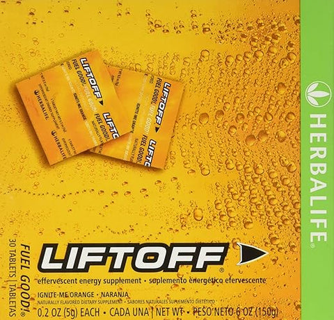 LIFTOFF Energético Ignite Laranja 30 TABS – Bebida Energética para Aumentar a Energia – Marca Herbalife - Herbalife