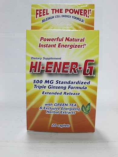 Windmill Health Products – Suplemento Hi-Ener-G Triple Ginseng, 500 mg, 20 Caplets (Pack de 3)