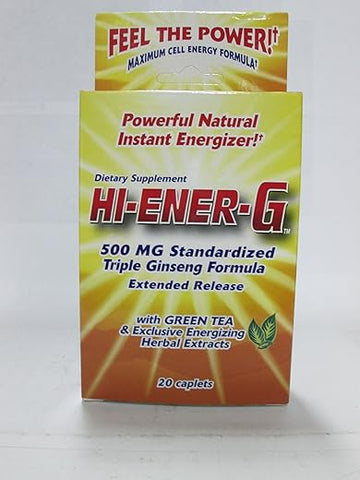 Windmill Health Products – Suplemento Hi-Ener-G Triple Ginseng, 500 mg, 20 Caplets (Pack de 3)