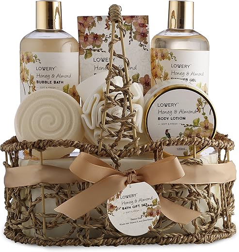 LOVERY - Cesta de Presente para Mulheres, Spa em Casa Mel  Honey, 100g