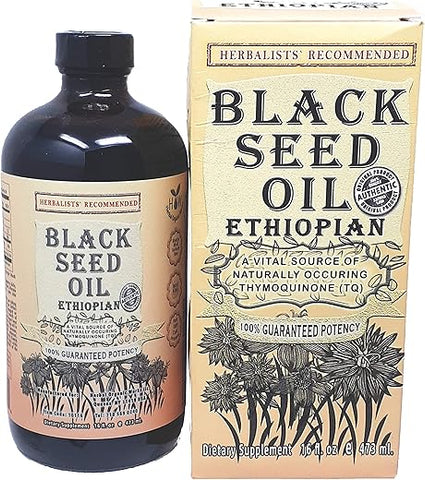 Herbal Organic Works - Óleo de Semente de Cominho Preto (473ml) 3 Vezes Mais Timoquinona, 100% Puro Óleo de Semente de Cominho Preto Etíope, Vidro de Nigella Sativa 100% Natural