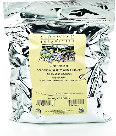 Schisandra Orgânica em Pó, 454g - Starwest Botanicals