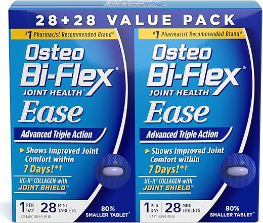 Ease Advanced Triple Action com Vitamina D – 28 Mini-Tablets, Pack de 2 – Comprimidos para Articulações - Osteo Bi-Flex