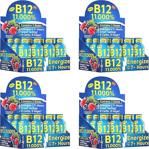 Shots Sabor de Frutas Vermelhas, Até 7 Horas de Energia, 57 ml, 48 Unidades - Vitamin Energy