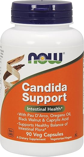 NOW Foods - NOW Suporte Candida, 90 Cápsulas (Pacote com 2) – Fórmula Avançada para o Equilíbrio da Candida