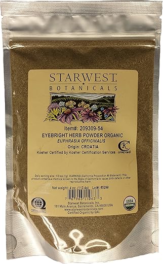 Eyebright Herb Powder Og – 113g (Starwest Botanicals) | Pó de Erva Euphrasia Og – 113g (Starwest Botanicals)