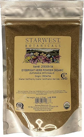 Eyebright Herb Powder Og – 113g (Starwest Botanicals) | Pó de Erva Euphrasia Og – 113g (Starwest Botanicals)