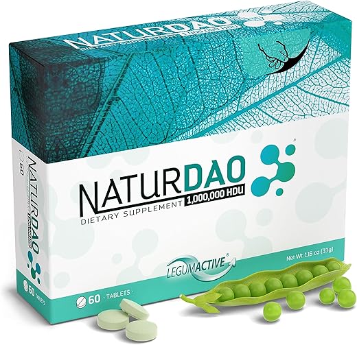NATURDAOCOM LEGUMACTIVE - NATURDAO – 1,000,000 HDU – Enzima DAO – Bloqueador de Histamina – Diamina Oxidase – Intolerância Alimentar – 60 comprimidos