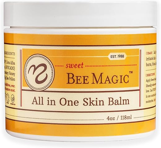 Creme de Cura All-In-One Sweet Bee Magic, Bálsamo de Abelha Orgânico. Creme Hidratante para a Pele – Produzido Artesanalmente nos EUA, Frasco de 4 Ounces (113g) - Sweet Bee Naturals