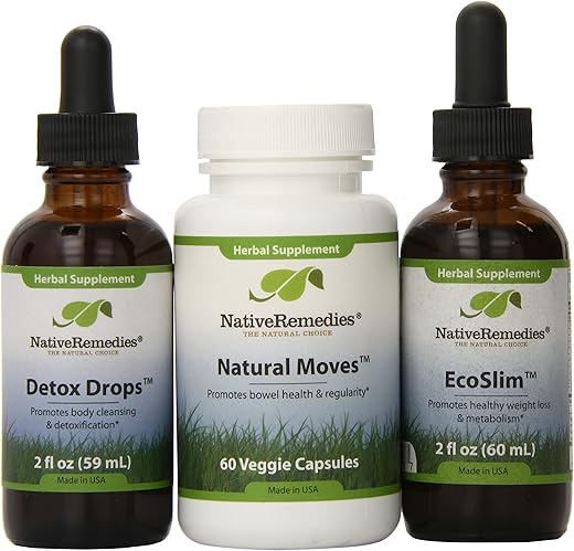 Natural Moves, EcoSlim e Detox Drops UltraPack – Remédios Naturais para Melhorar a Saúde Digestiva e Perda de Peso - Native Remedies